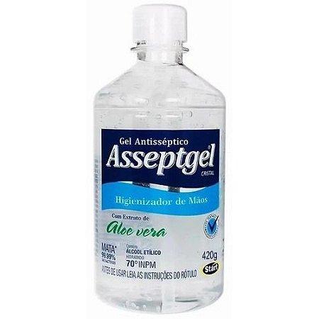 Álcool Gel 71.04° INPM Asseptgel Aloe Vera 420g