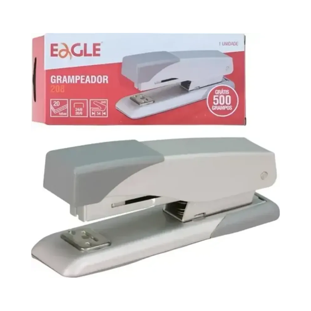 Grampeador de Papel 20 folhas 208 Eagle 500 grampos