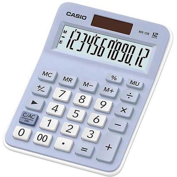 Calculadora de Mesa MX-12B-LB Casio 12 D&iacute;gitos Azul Claro