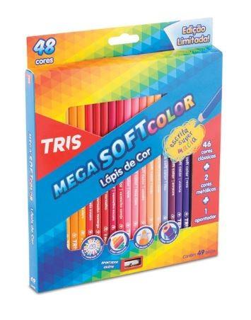 Lápis de Cor Cores Vibrantes Mega Soft Color Tris 48 cores