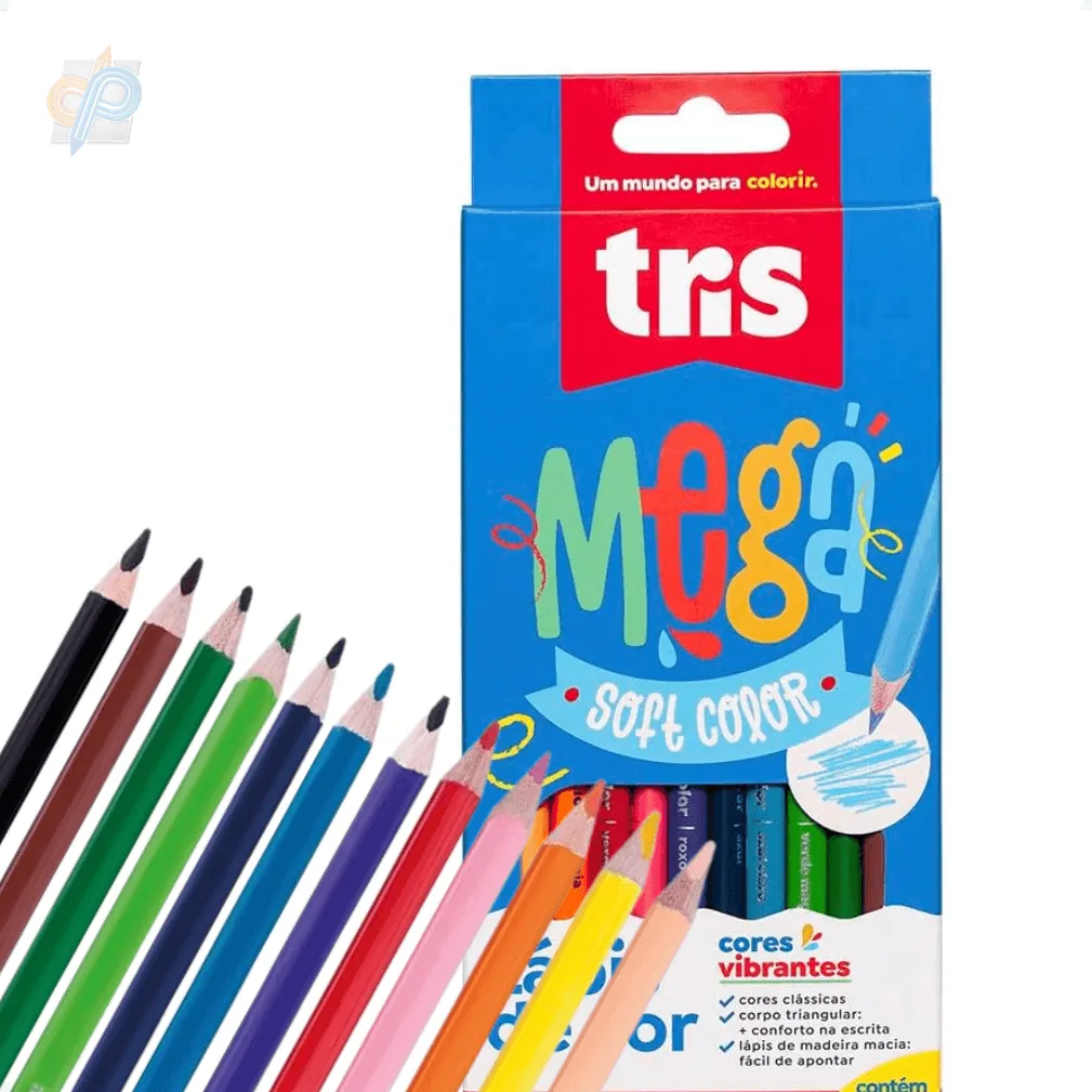 Lápis de Cor Mega Soft Color Tris 12 cores