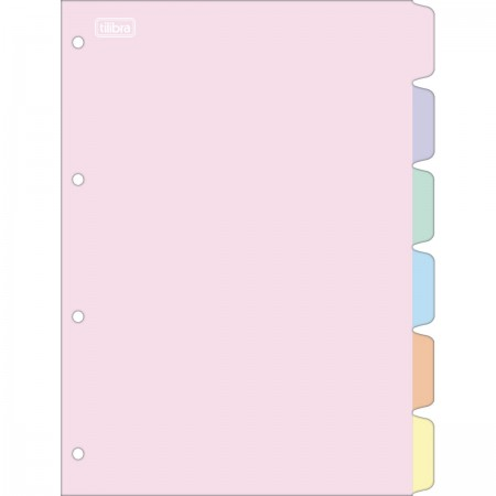 Divis&oacute;rias Universit&aacute;ria Pastel 210mm x 290mm 6 Folhas Tilibra