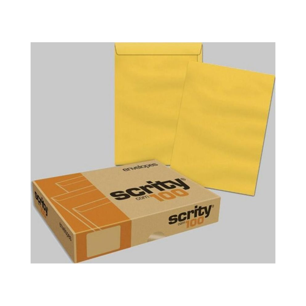 Envelope Saco 250x350mm Scrity Ouro Papel 100 Unidades
