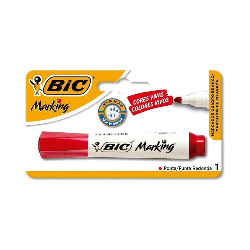 Marcador para Quadro Branco BIC Marking Vermelho Unitário