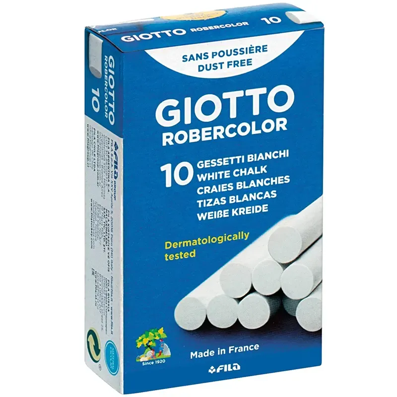 Giz Branco Hipoalergênico Sem pó Giotto 10 unidades