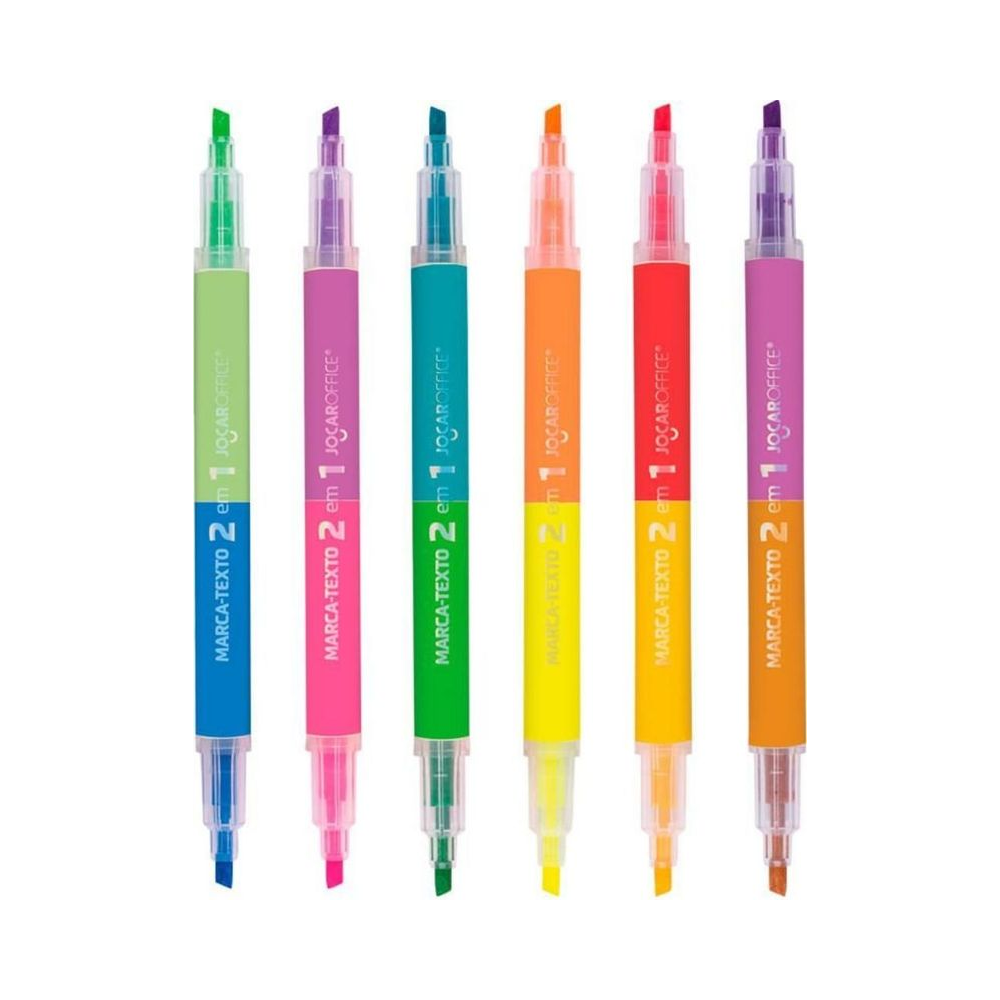 Caneta Marca Texto L&iacute;quida 2 em 1 Jocar Leonora 5 Cores