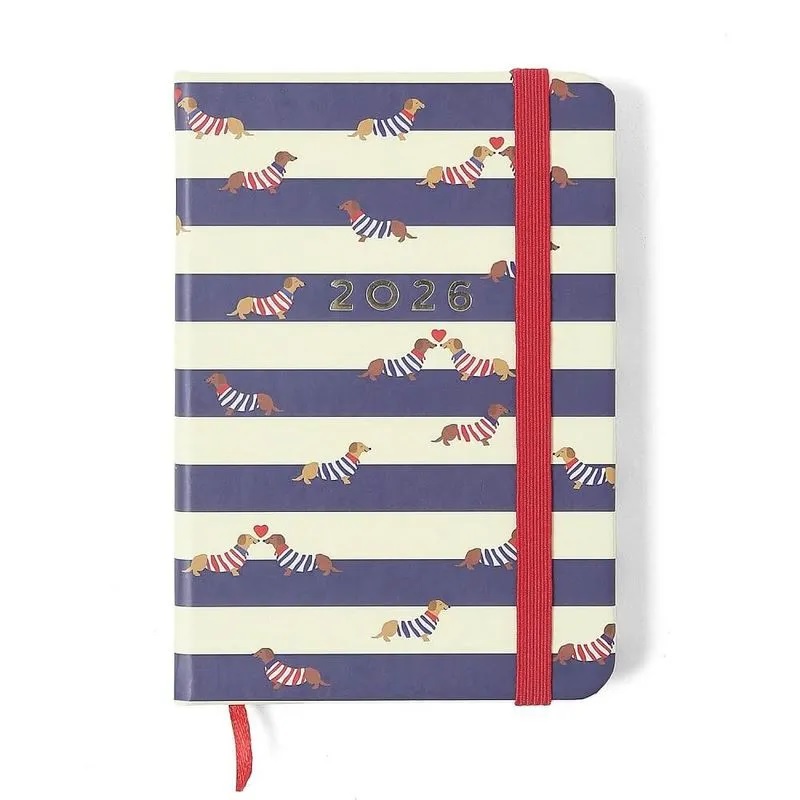 Agenda Planner Semanal Cicero 2026 Praia Cachorros 9x13cm