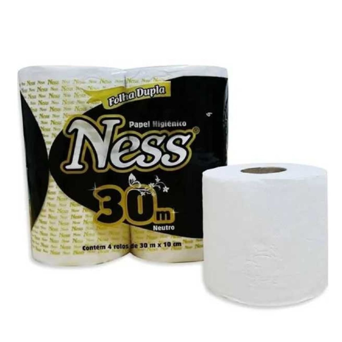Papel Higi&ecirc;nico Folha Dupla Branco 30m 4RL NESS IPEL