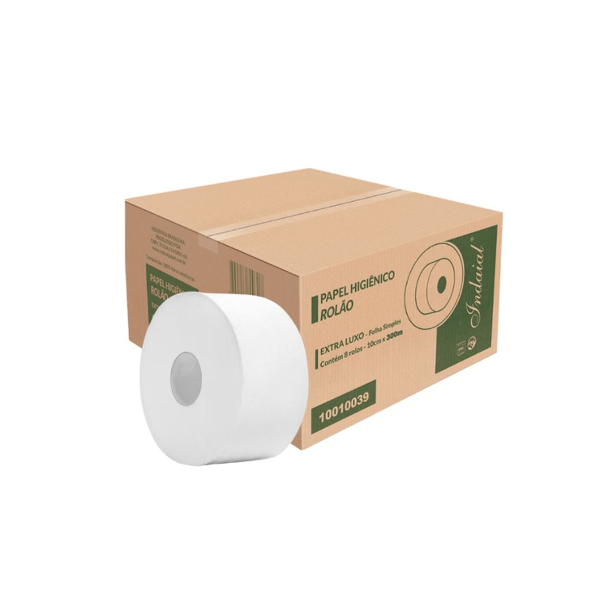 Papel Higi&ecirc;nico Folha Simples Rol&atilde;o Celulose 300m 8UN Extra Luxo IPEL