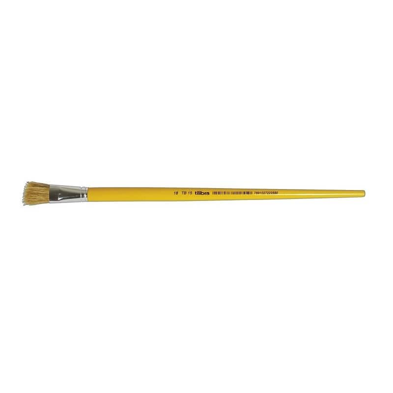 Pincel Chato N&ordm;4 Tilibra TB 15 Amarelo