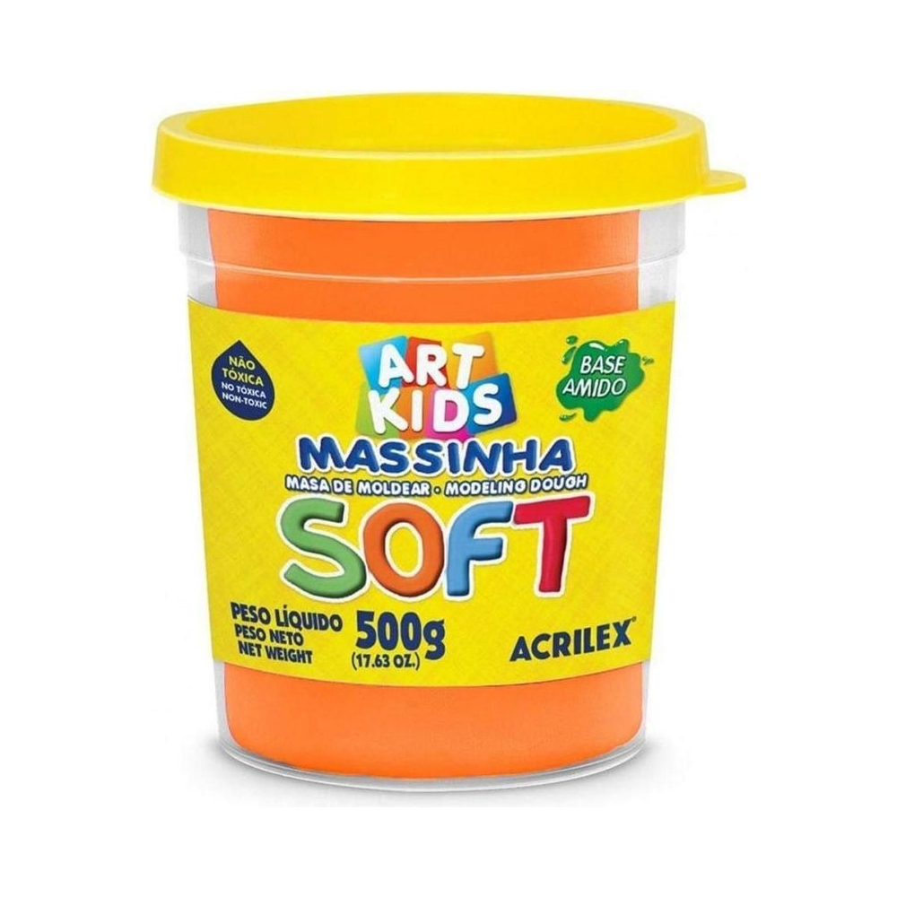 Massinha de Modelar Art Kids Soft Acrilex Laranja 500g