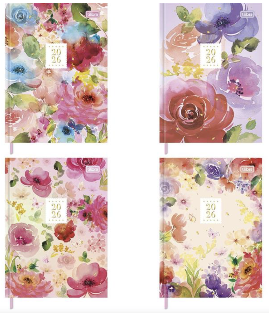 Agenda/Planner 2026 Feminine Capa Dura Costurada 112 fls. 123 mm x 166 mm - Tilibra