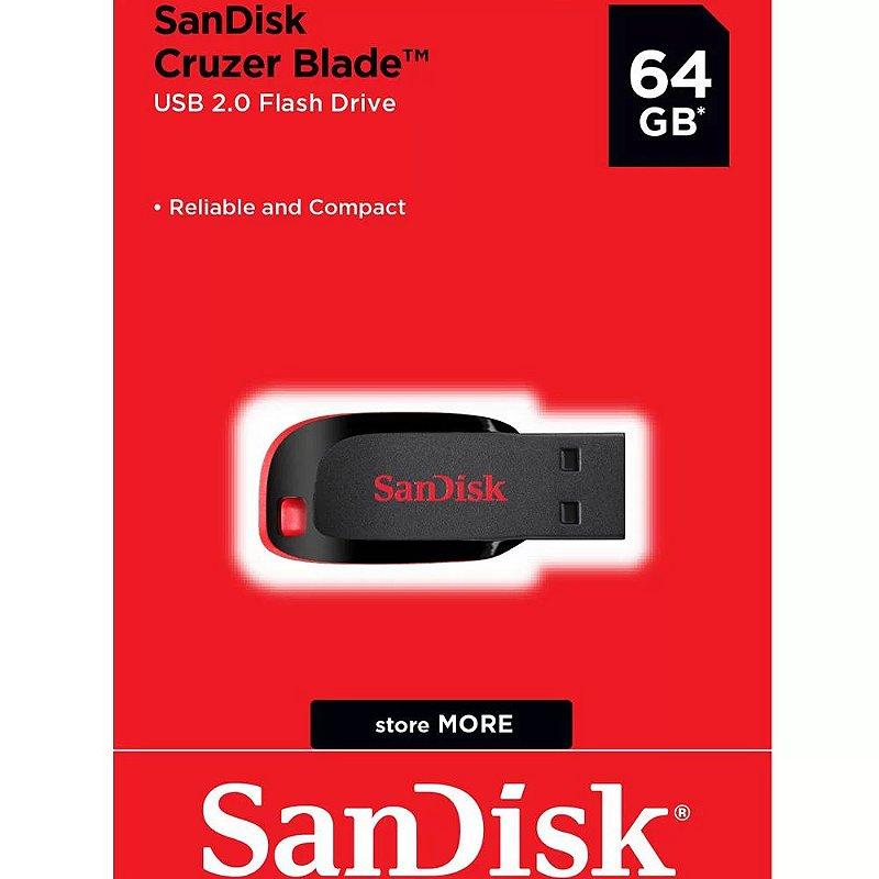 Pen Drive Cruzer Blade Sandisk 64GB