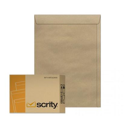 Envelope Saco Kraft Natural Scrity 260x360mm 80g Caixa com 250 Unidades