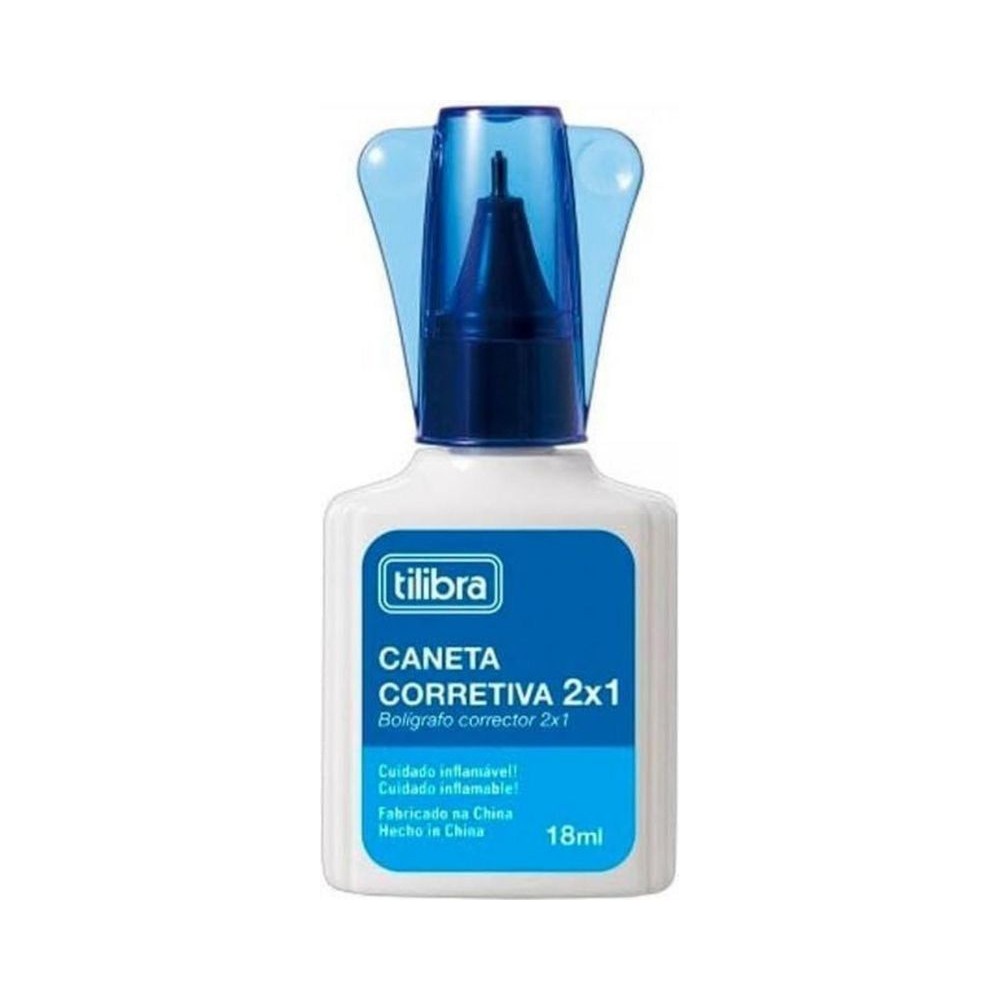 Caneta Corretiva 2 em 1 Tilibra 18ml Branco