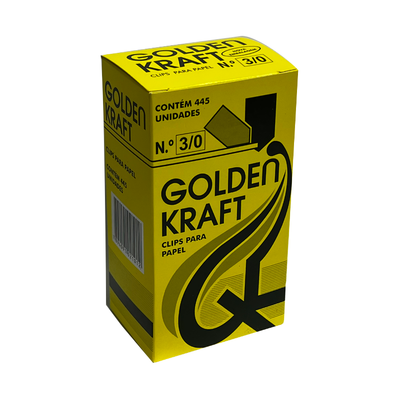 Clips para Papel 3/0 Golden Kraft com 445 unidades