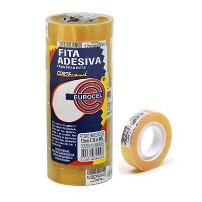 Fita Adesiva Transparente 12mm x 30m Eurocel 10 rolos