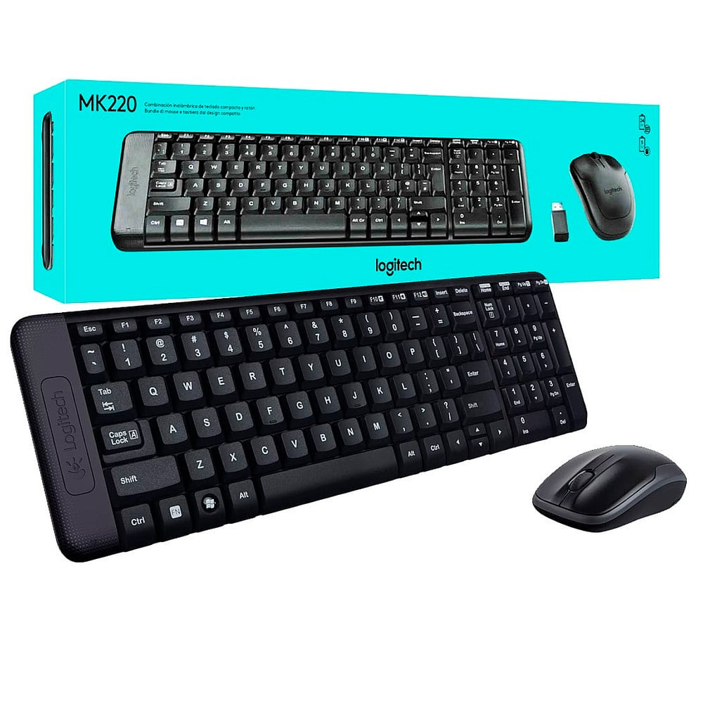 Kit teclado mouse sem fio MK220 Logitech Preto