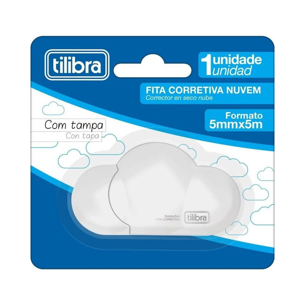 Corretivo Fita Nuvem Cores Sortidas 5mmx5m Tilibra