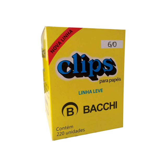 Clips Galvanizado Linha Leve Bacchi 6/0 Caixa com 220 Unidades