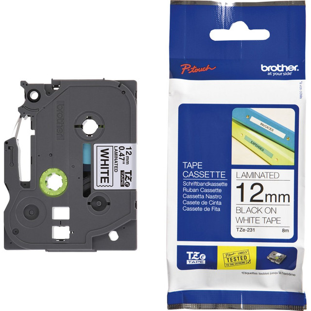 Fita para Rotulador Preto e Branco TZE231 Brother 12mm