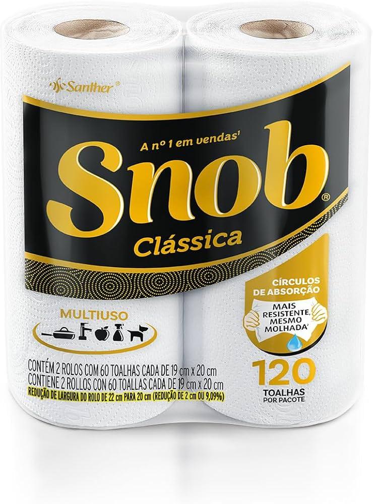 Toalha de Papel em Rolo Branca Snob 240 folhas 19cm x 20cm