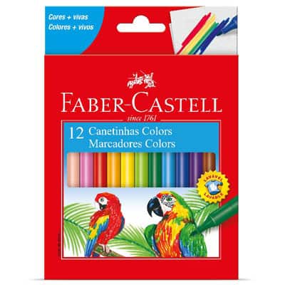 Canetinha Colors Faber-Castell 12 cores vivas
