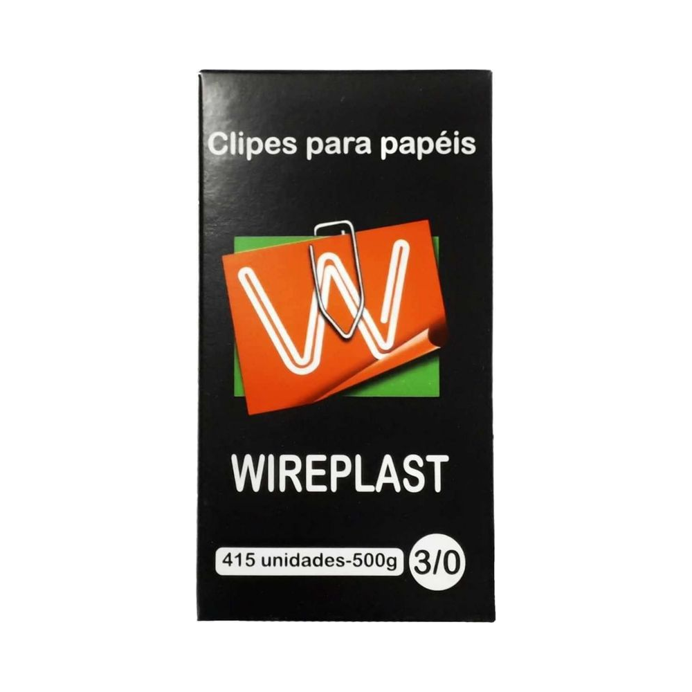 Clips para Papel 3/0 Wireplast Prata 415 unidades