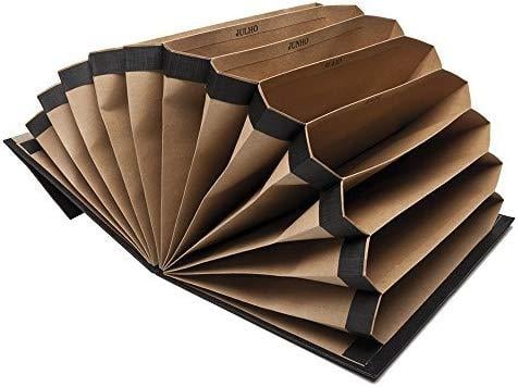 Pasta Sanfonada Papel&atilde;o Of&iacute;cio 12 divis&oacute;rias Dello 370mm x 260mm x 25mm Preta Unit&aacute;ria