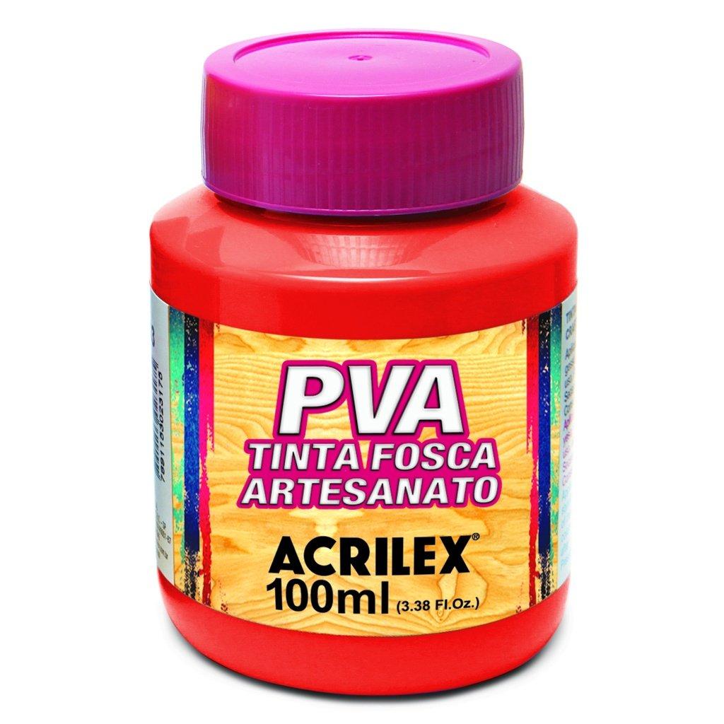 Tinta PVA Fosca Artesanato Acrilex 100ml Vermelho Fogo