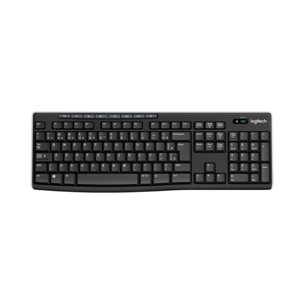Teclado Sem Fio K270 Logitech Preto ABNT2 2.4GHz