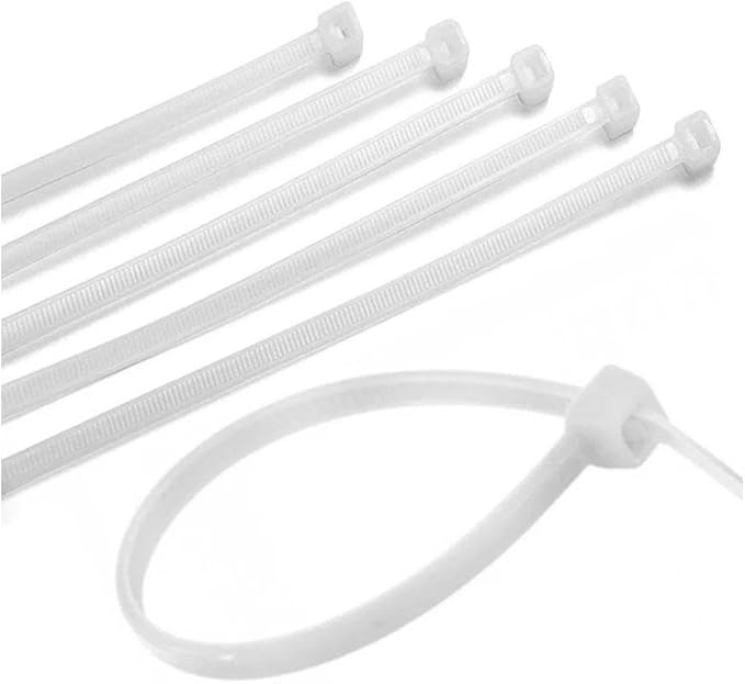 Abra&ccedil;adeira Nylon 2,5x200mm Force Line Branca Pacote com 100 Pe&ccedil;as
