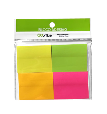Bloco Adesivo Neon 38 mm x 50 mm 4 unidades