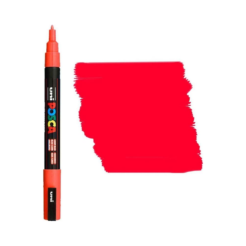 Marcador Art&iacute;stico 0.9-1.3mm PC-3M Uni POSCA Vermelha