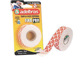 Fita Dupla Face Adelbras Fixa Pro Espuma 19mm x 5m Branca