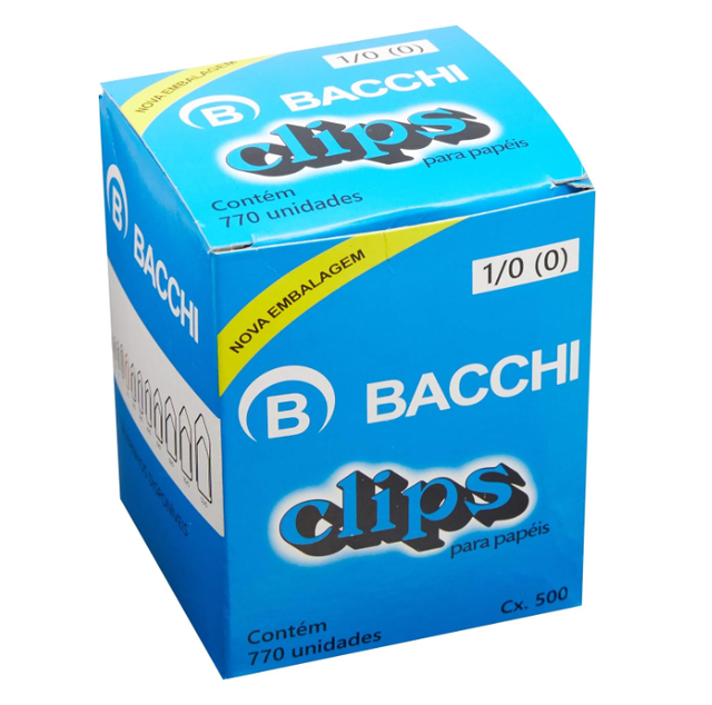 Clips para Pap&eacute;is 1/0 Bacchi 770 unidades