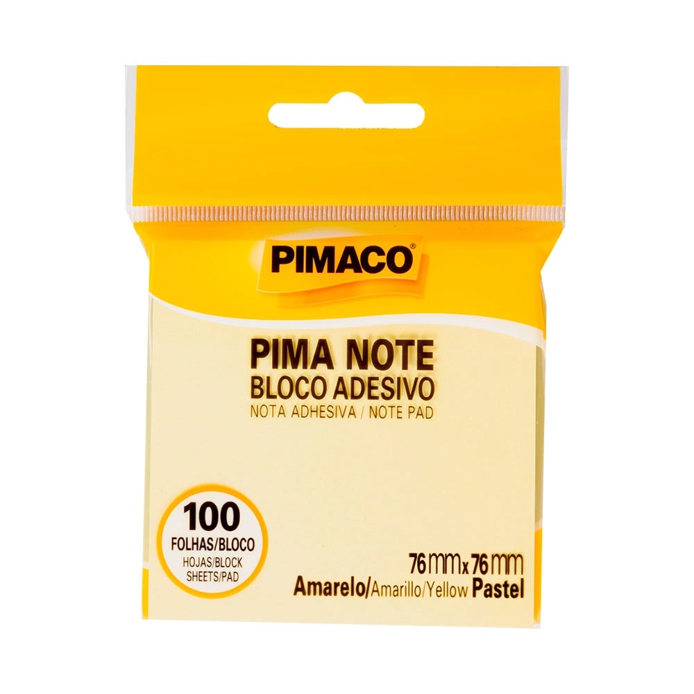 Bloco Adesivo Amarelo Pastel Pimaco 100 Folhas