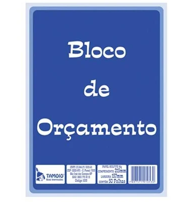 Bloco de Or&ccedil;amento 50 Folhas 157x215mm Tamoio Papel 56g/m&sup2;