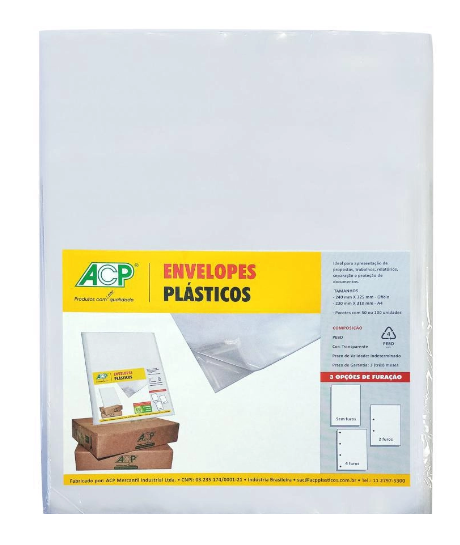 Plástico A4 Grosso ACP 0.12 Sem Furos com 10 Unidades