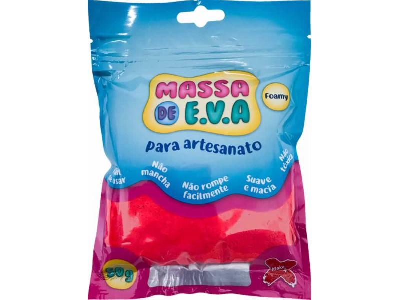 MASSA DE EVA PARA ARTESANATO 50G MAKE+ VERMELHO