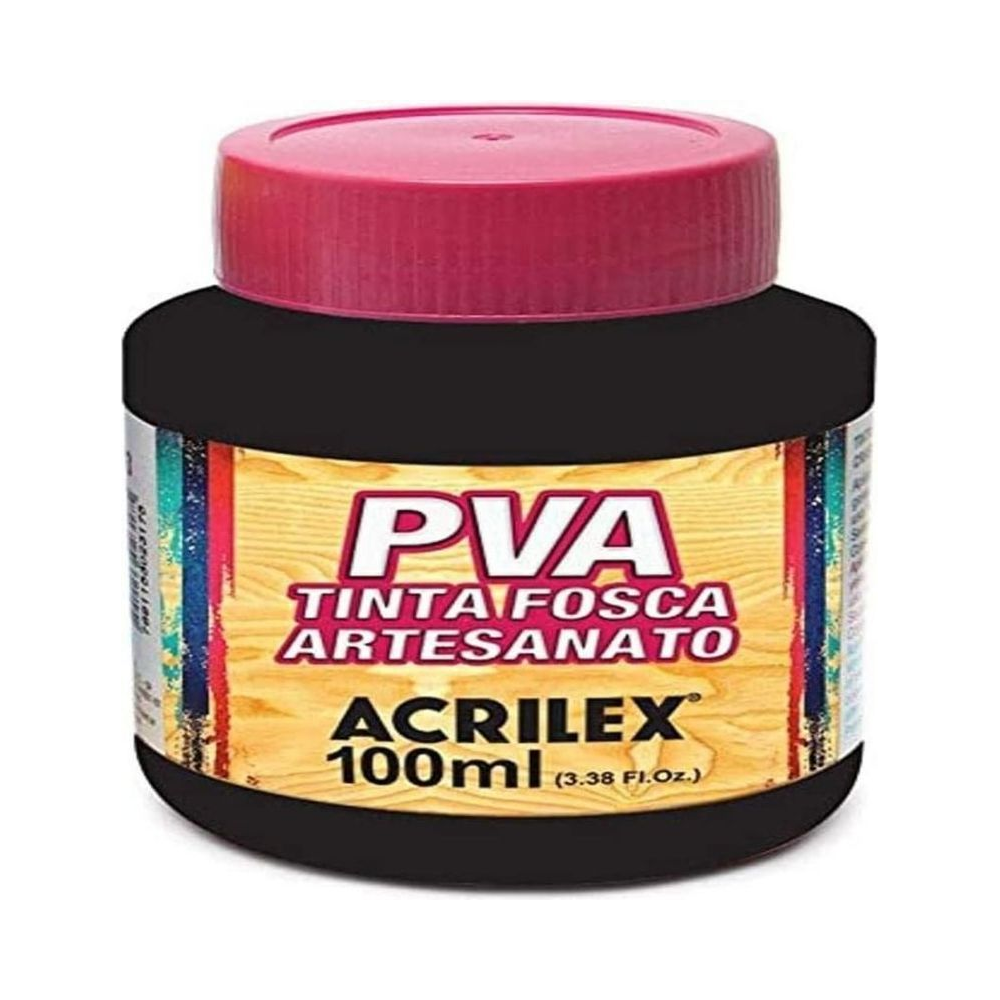 Tinta PVA Fosca Artesanato Acrilex 100ml Preto