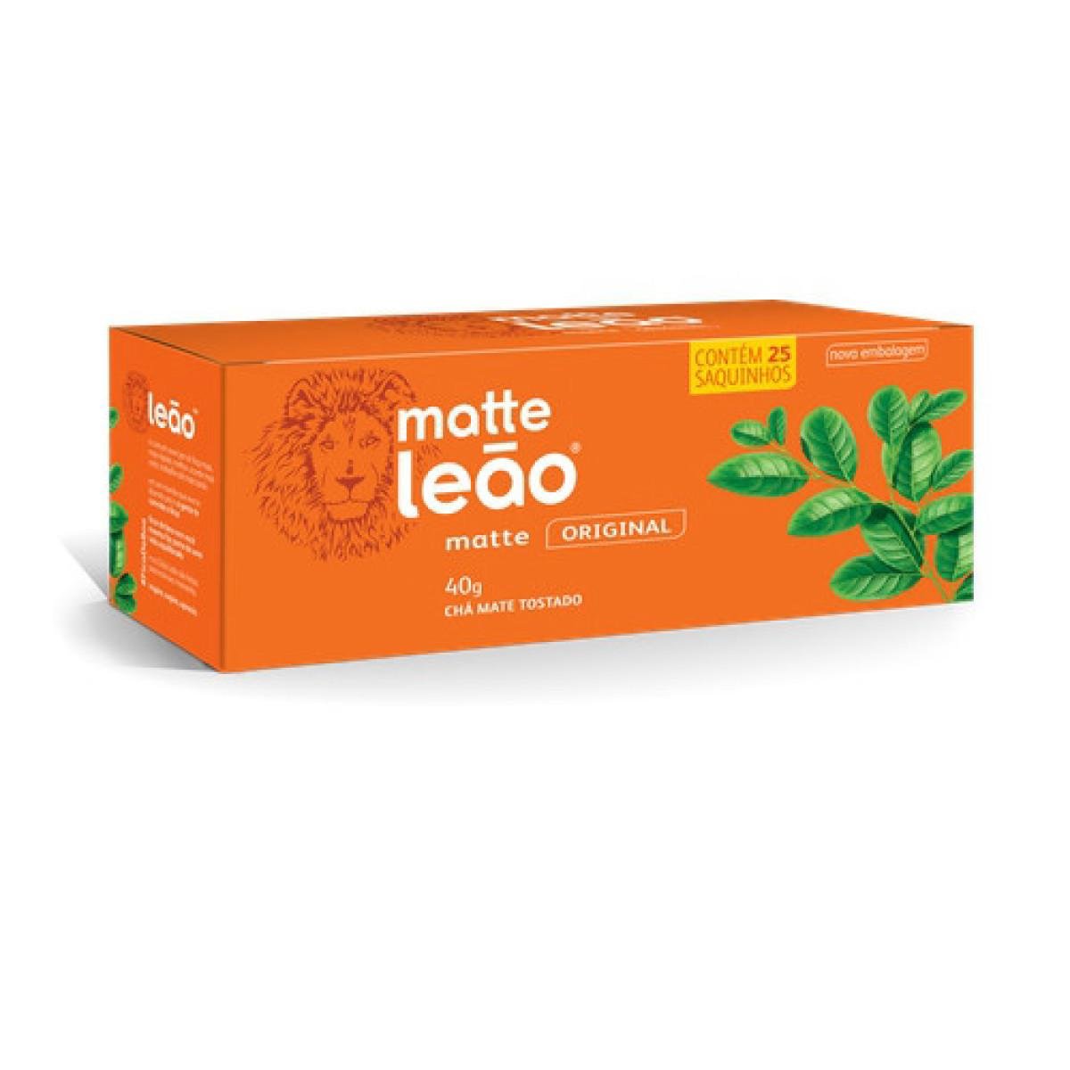 Ch&aacute; mate sach&ecirc; Matte Le&atilde;o 25 unidades 40g
