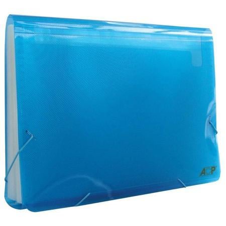 Pasta Sanfonada A4 12 divisórias ACP Azul 235mm x 330mm x 35mm