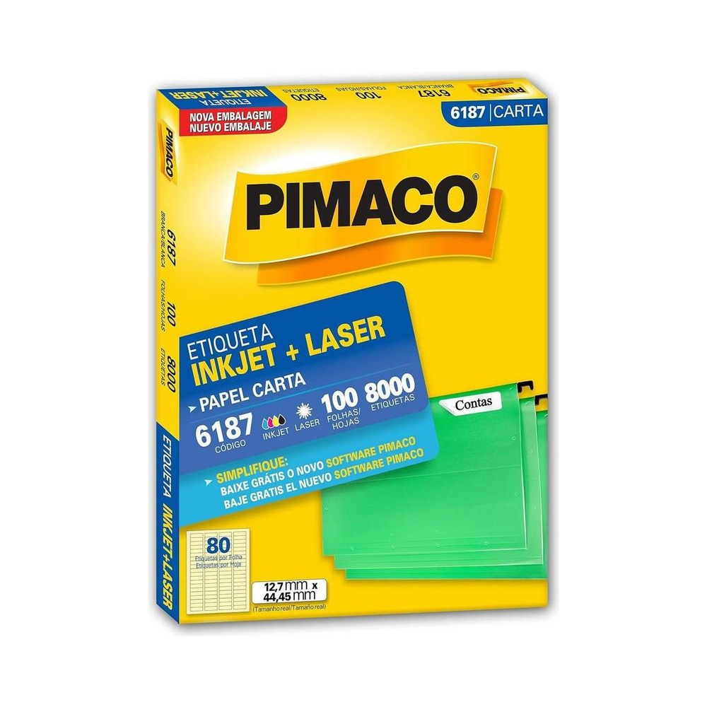 Etiqueta Carta 12.7x44.45mm Pimaco Branca