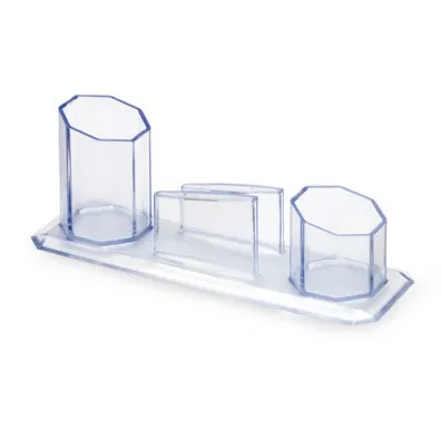 Porta Lápis Clips e Lembrete Waleu Cristal