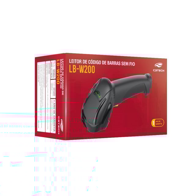 Leitor de Código de Barras Sem Fio LB-W200BK C3Tech