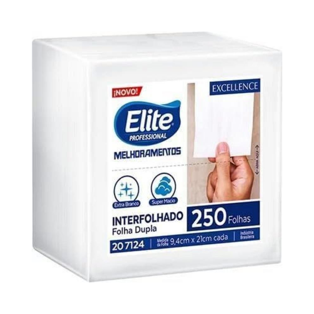 Papel Higi&ecirc;nico Interfolhado 9,4x21cm Elite Professional Folha Dupla Branco