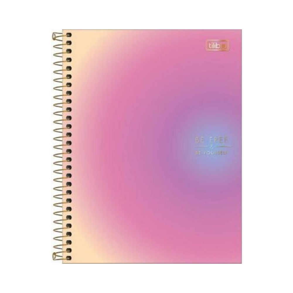Caderno Colegial com Espiral 1 Mat&eacute;ria 80 Folhas Tilibra Capa Dura Estampada