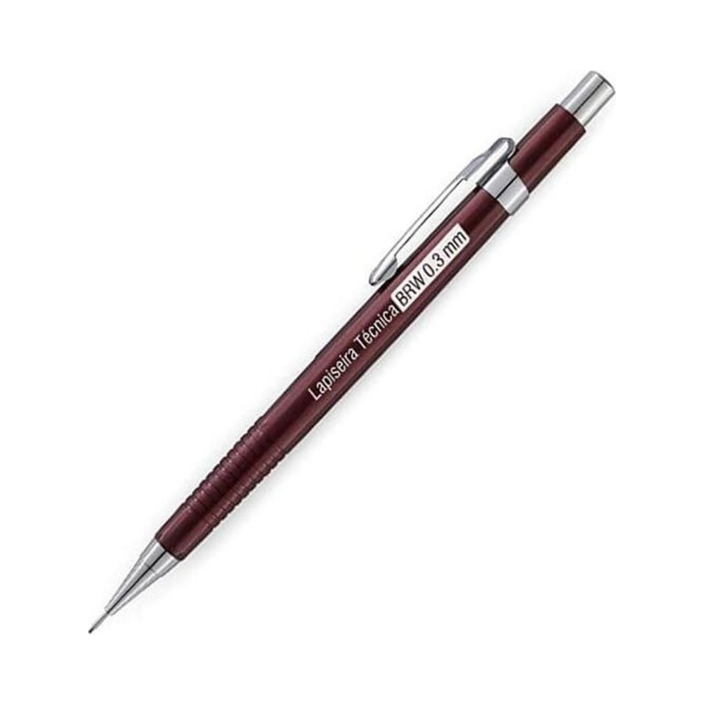 Lapiseira 0.3mm T&eacute;cnica BRW Bord&ocirc; com Borracha