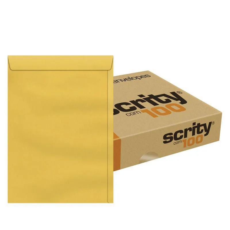 Envelope Saco Kraft Ouro 185x250 100 un